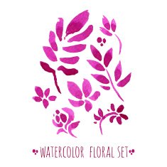 watercolor floral set N14