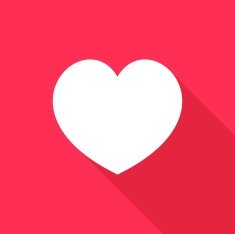 heart icon with a long shadow