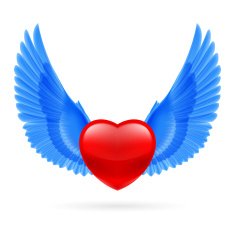 Heart with raised wings N2