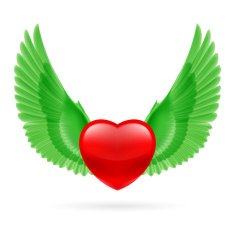 Heart with raised wings N3
