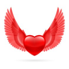 Heart with raised wings N4