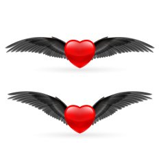 Two hearts with wings N3