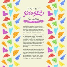 Vector decorating design made of paper planes N4