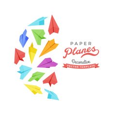 Vector decorating design made of paper planes N6