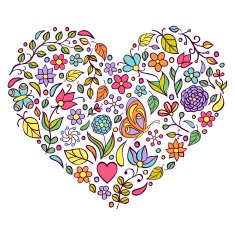 floral heart on white background N2