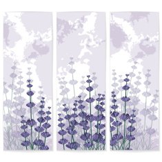 Lavender paper business cards with ink spots