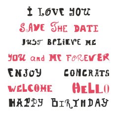 Hand drawn lettering Vector calligraphy Wedding and Birthday