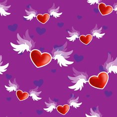 Beautiful seamless texture of heart on the wings N2