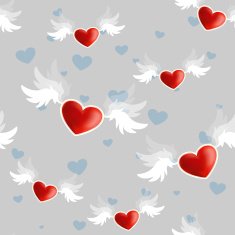 Beautiful seamless texture of heart on the wings N3