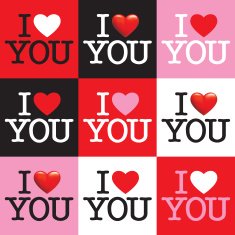 Seamless set of I LOVE YOU