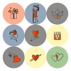 Happy Valentines Day Icons N356