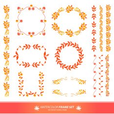 and-painted watercolor design elements N3