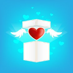 Beautiful heart on the wings of love
