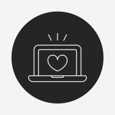 love computer line icon