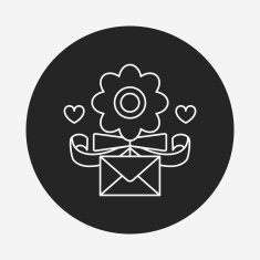 flower bouquet line icon