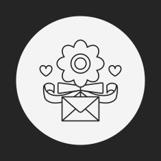 flower bouquet line icon N3