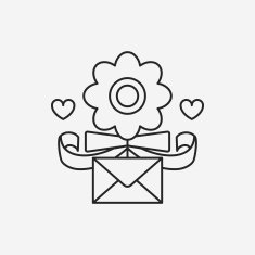 flower bouquet line icon N4