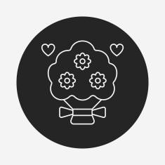 flower bouquet line icon N5