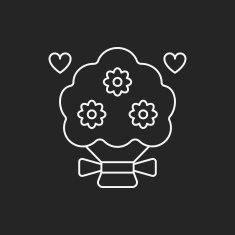 flower bouquet line icon N6