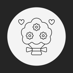 flower bouquet line icon N7