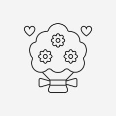 flower bouquet line icon N8
