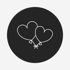 heart balloon line icon