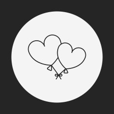 heart balloon line icon N3