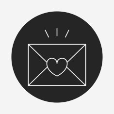 love letter line icon