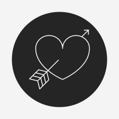 love heart line icon N13