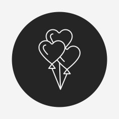 heart balloon line icon N5