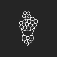 flower bouquet line icon N10