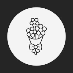 flower bouquet line icon N11