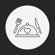 valentine's day meal line icon N3