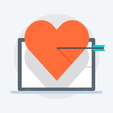 Heart flat style colorful vector icon
