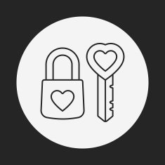 lover lock line icon N7