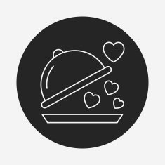 valentine's day meal line icon N5