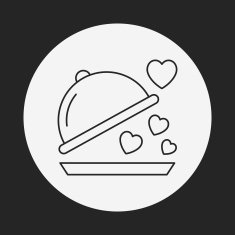 valentine's day meal line icon N7