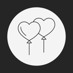 heart balloon line icon N11