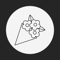flower bouquet line icon N23
