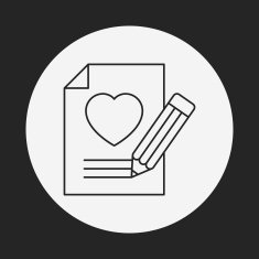 love letter line icon N19