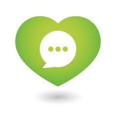 Heart icon with a comic balloon