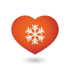 Heart with a snow icon