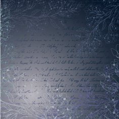 Blue grungy background with letter and handdrawn flowers N2