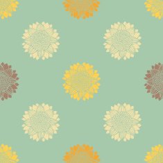 Seamless pattern with hand-drawn silhouettes sunflowers N2