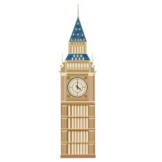 Illustration Elizabeth Tower on white background