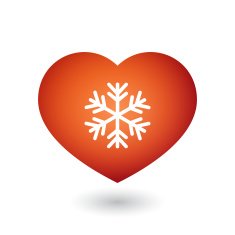 Heart with a snow flake