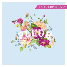 Floral Shabby Chic Graphic Design - for t-shirt fashion prints N17