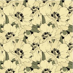 Vintage seamless pattern with yellow flowers