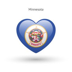 Love Minnesota state symbol Heart flag icon N2