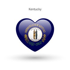 Love Kentucky state symbol Heart flag icon N2